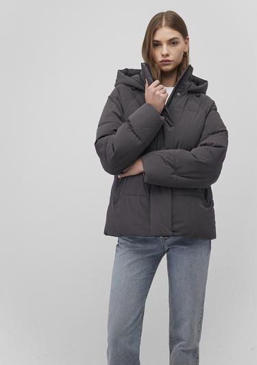  Mavi Kapüşonlu Antraist Şişme Mont 1110225-80106