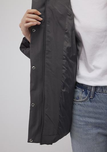  Mavi Kapüşonlu Antraist Şişme Mont 1110225-80106