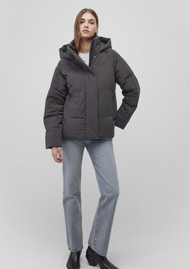  Mavi Kapüşonlu Antraist Şişme Mont 1110225-80106