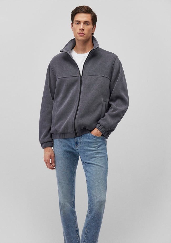  Mavi Dik Yaka Lacivert Ceket Loose Fit / Bol Rahat Kesim 0110369-80776