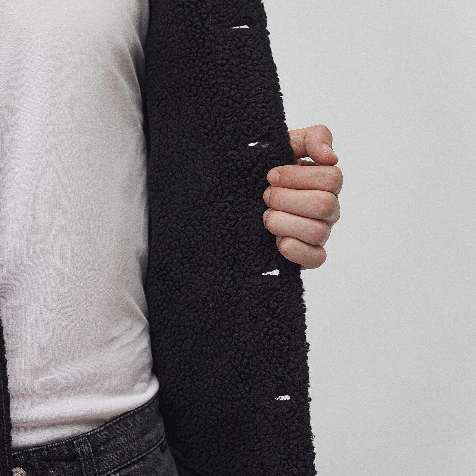 Mavi Zander Classic Denim Siyah Suni Kürklü Jean Ceket 0111214-89117