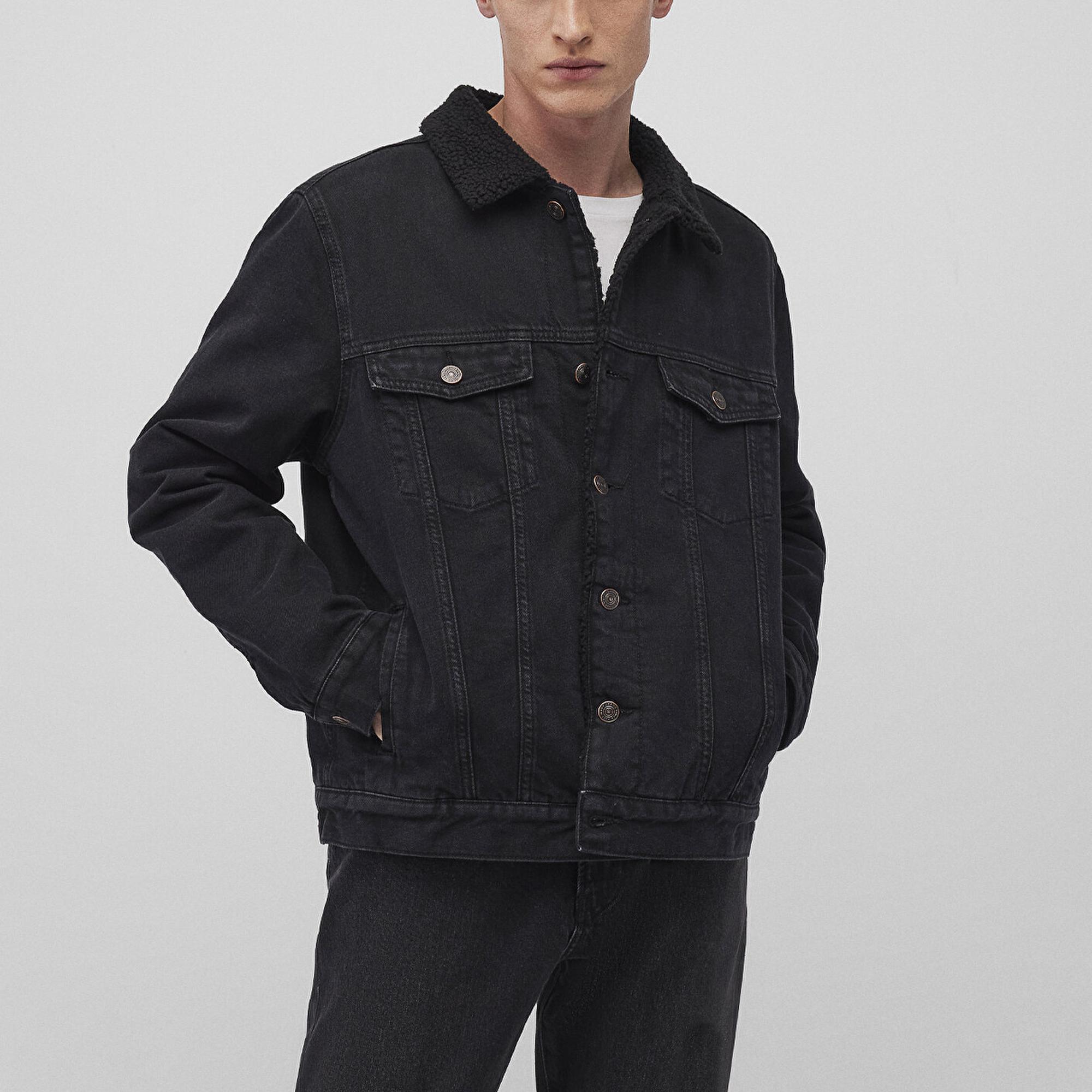 Mavi Zander Classic Denim Siyah Suni Kürklü Jean Ceket 0111214-89117