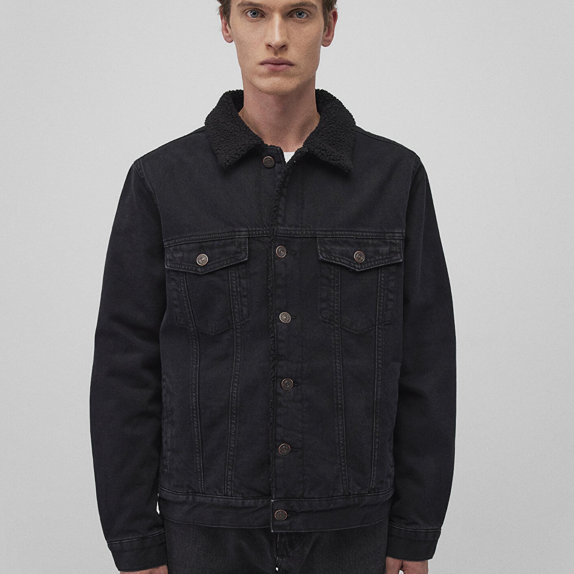 Mavi Zander Classic Denim Siyah Suni Kürklü Jean Ceket 0111214-89117