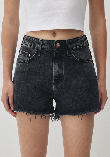  Mavi Cherry 90lar Gri Jean Şort 1410022-87071