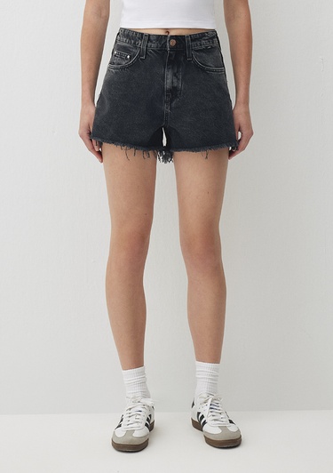  Mavi Cherry 90lar Gri Jean Şort 1410022-87071