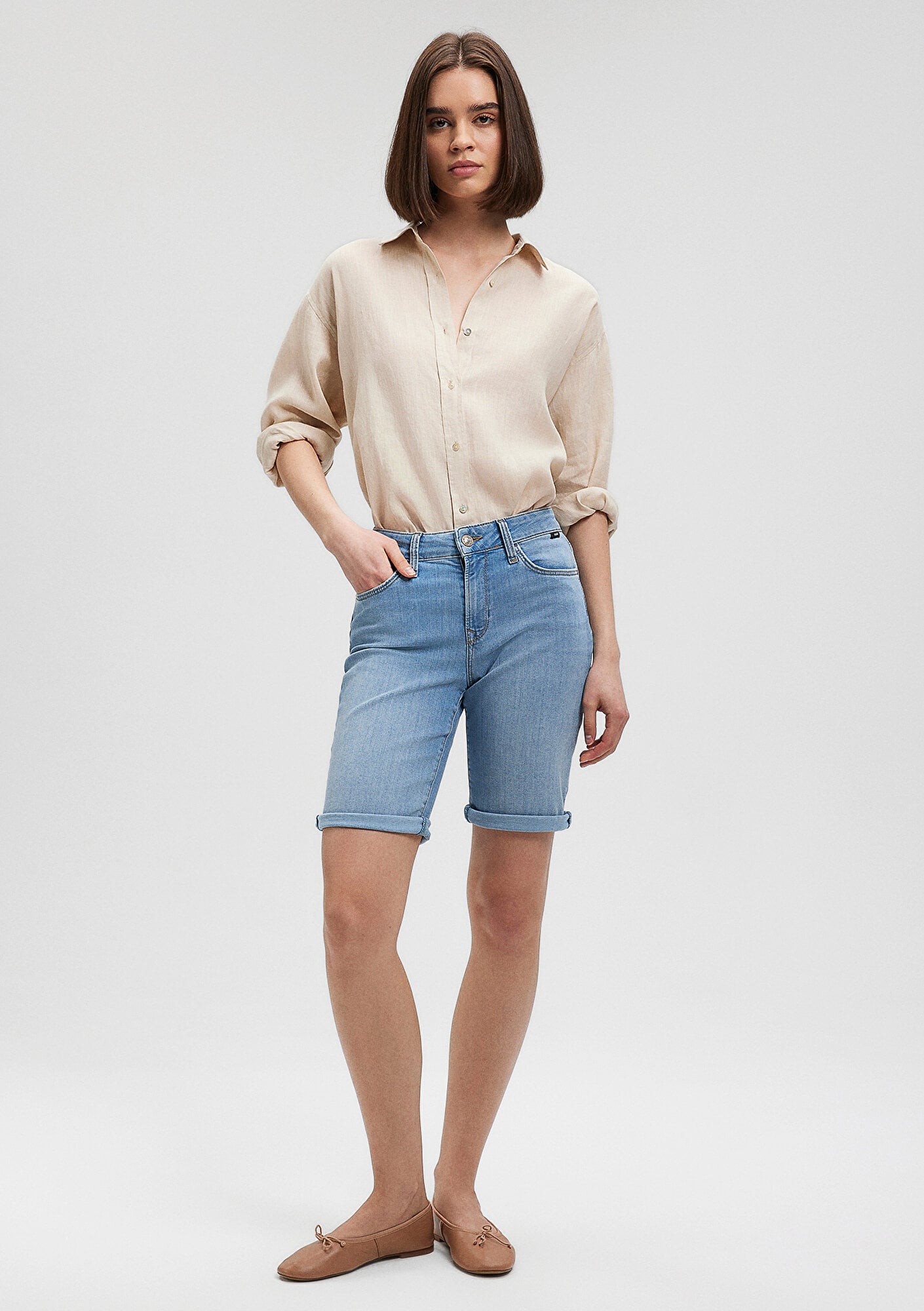  Mavi Alexis Casual Açık Mavi Jean Şort 1441587067