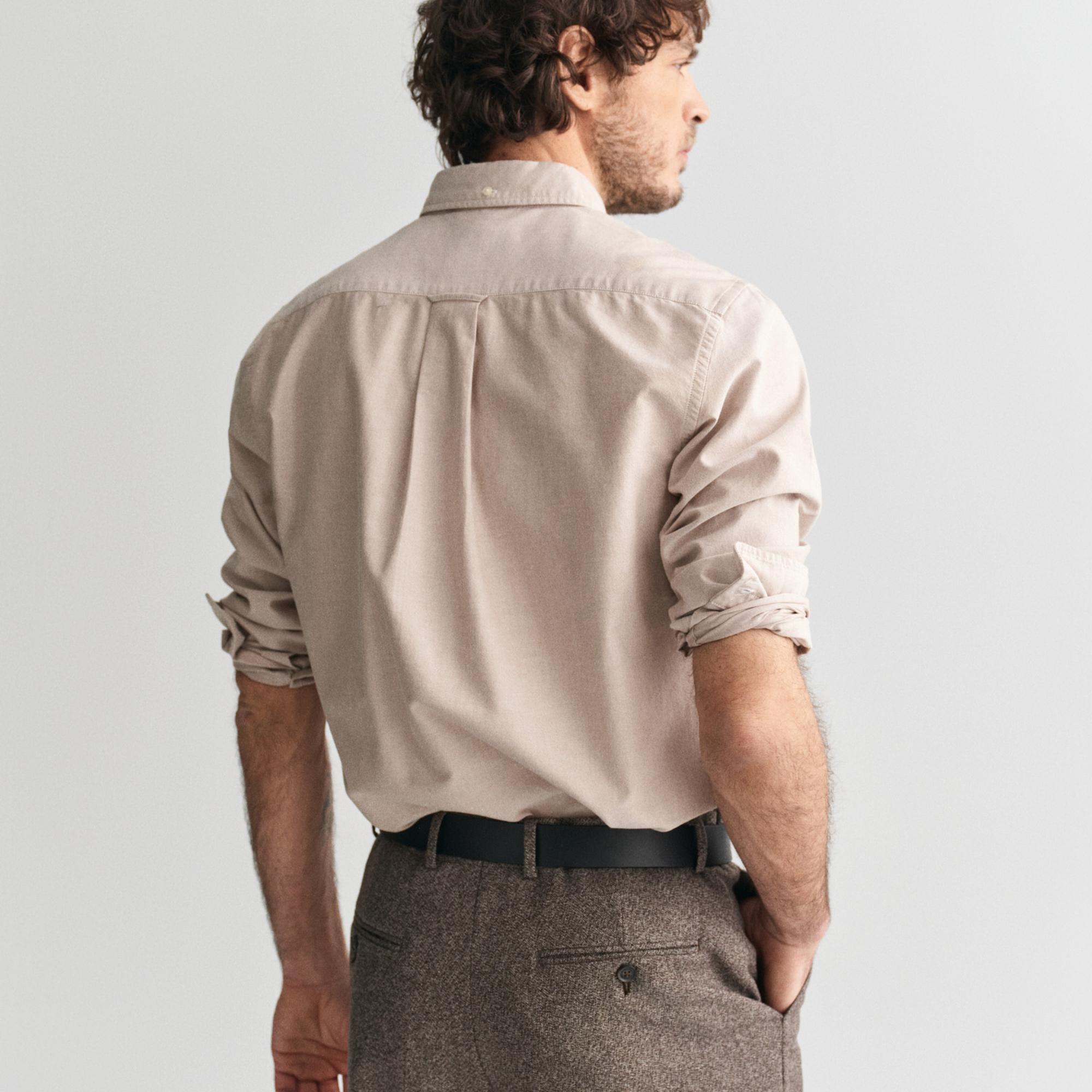 GANT Erkek Kahverengi Regular Fit Düğmeli Yaka Oxford Gömlek