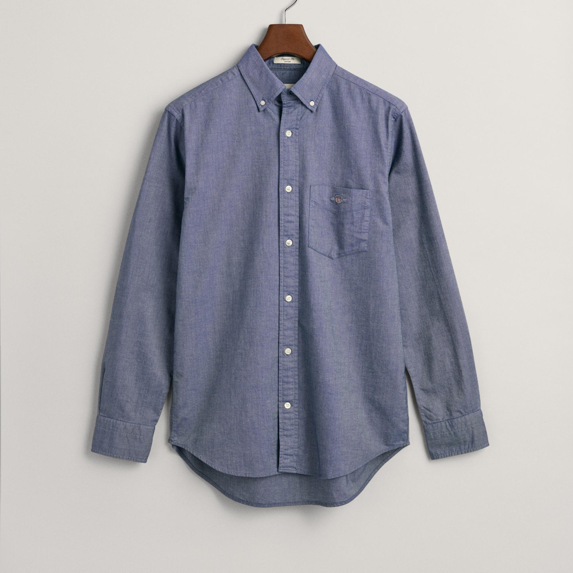 GANT Erkek Lacivert Regular Fit Düğmeli Yaka Oxford Gömlek