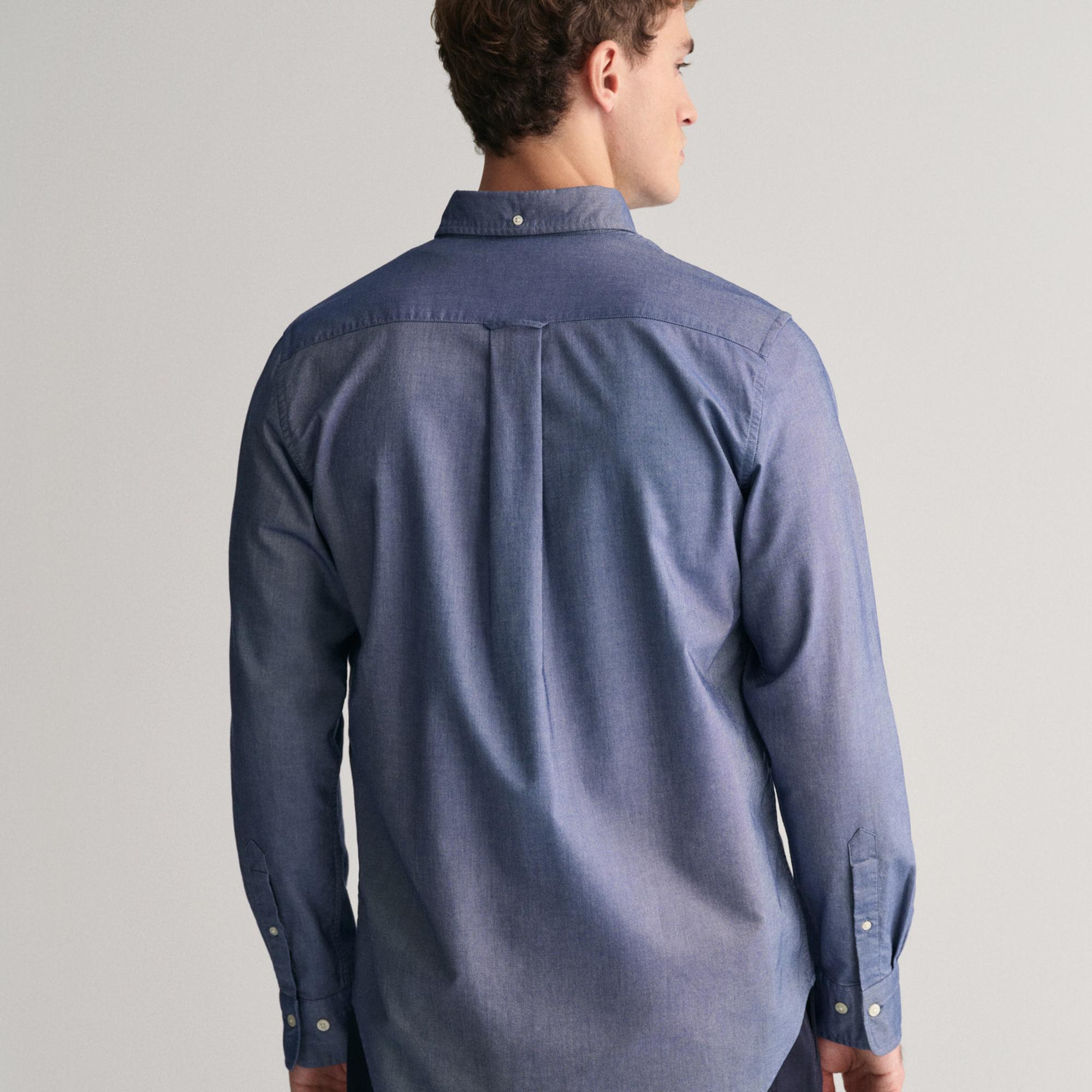GANT Erkek Lacivert Regular Fit Düğmeli Yaka Oxford Gömlek