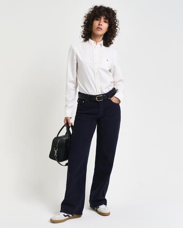  GANT Kadın Beyaz Regular Fit Düğmeli Yaka Oxford Gömlek