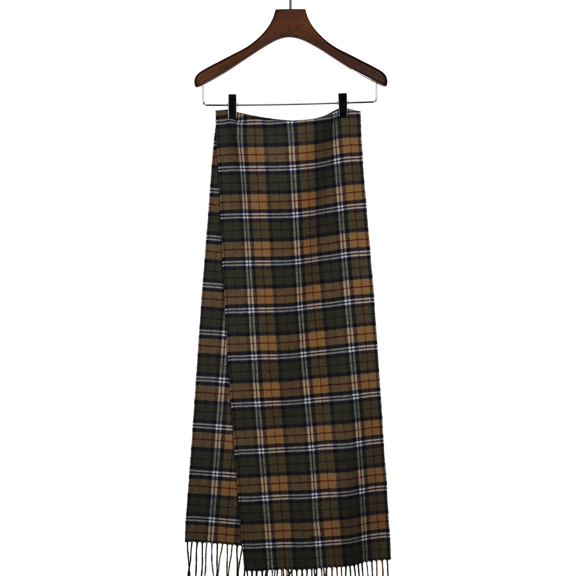 GANT Unisex Yeşil Kareli Yün Atkı