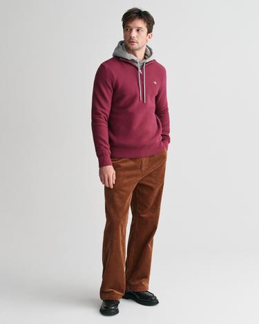  GANT Erkek Bordo Regular Fit Yarım Fermuarlı Kazak