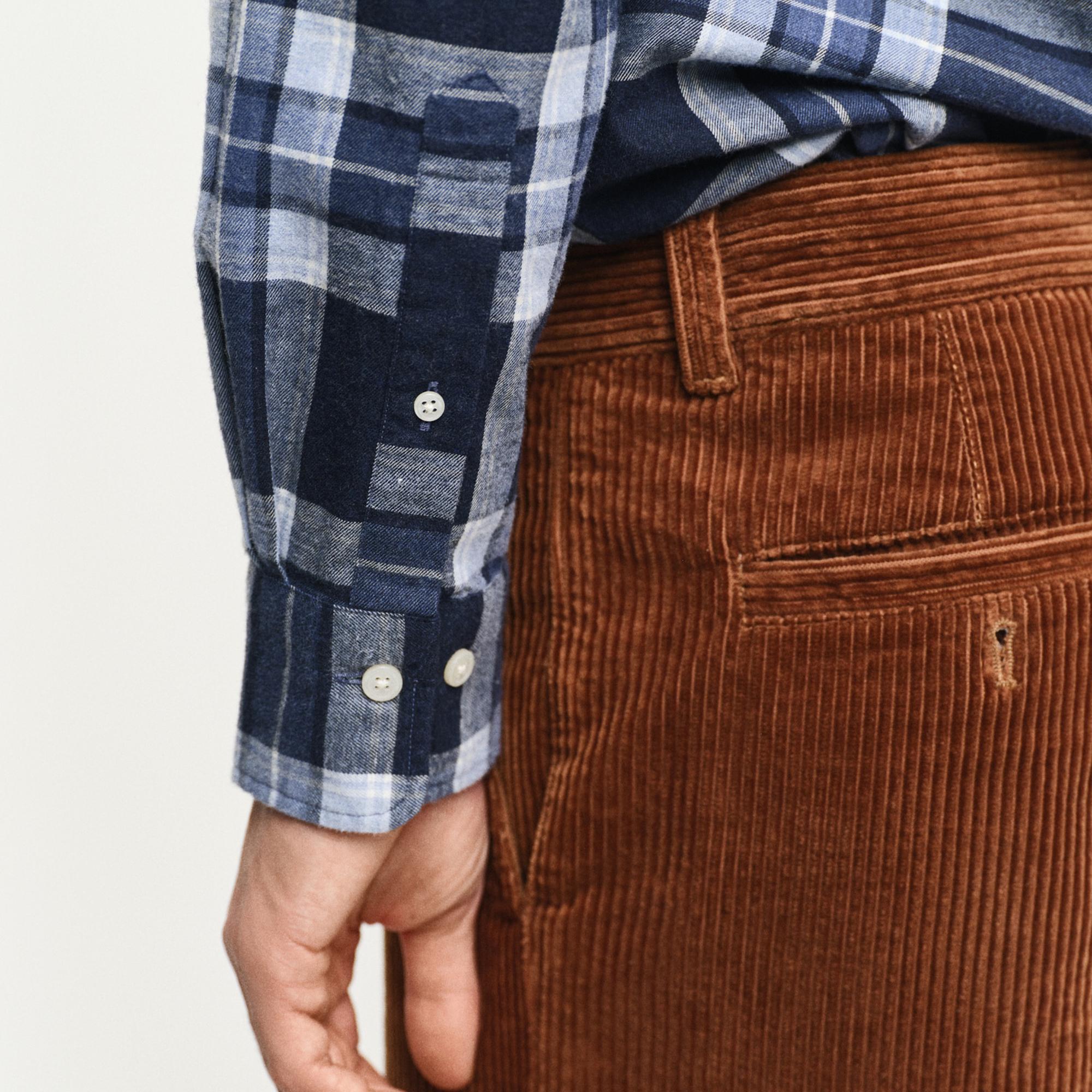 GANT Erkek Lacivert Regular Fit Düğmeli Yaka Kareli Gömlek