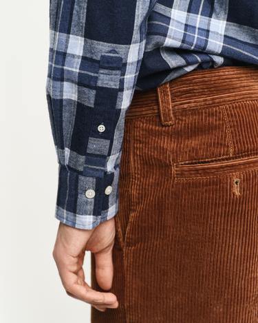  GANT Erkek Lacivert Regular Fit Düğmeli Yaka Kareli Gömlek