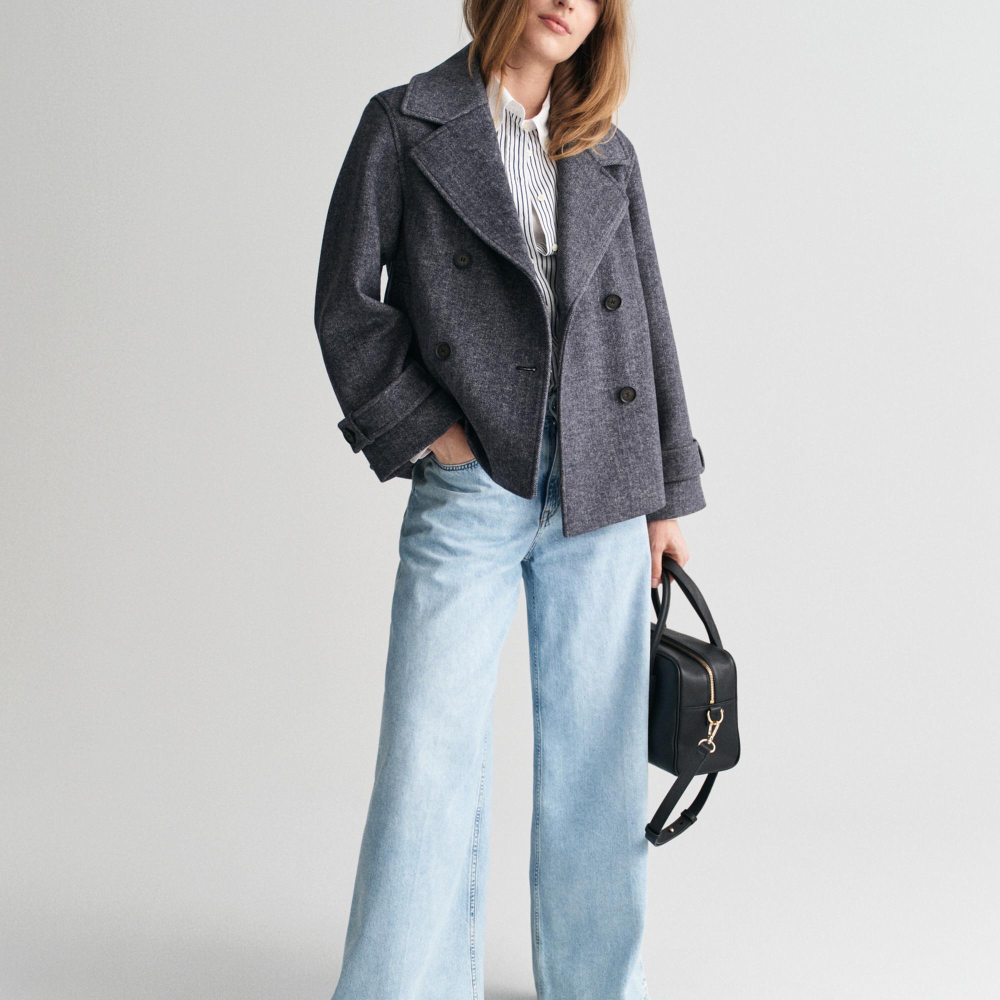 GANT Kadın Lacivert Klasik Yaka Kaban