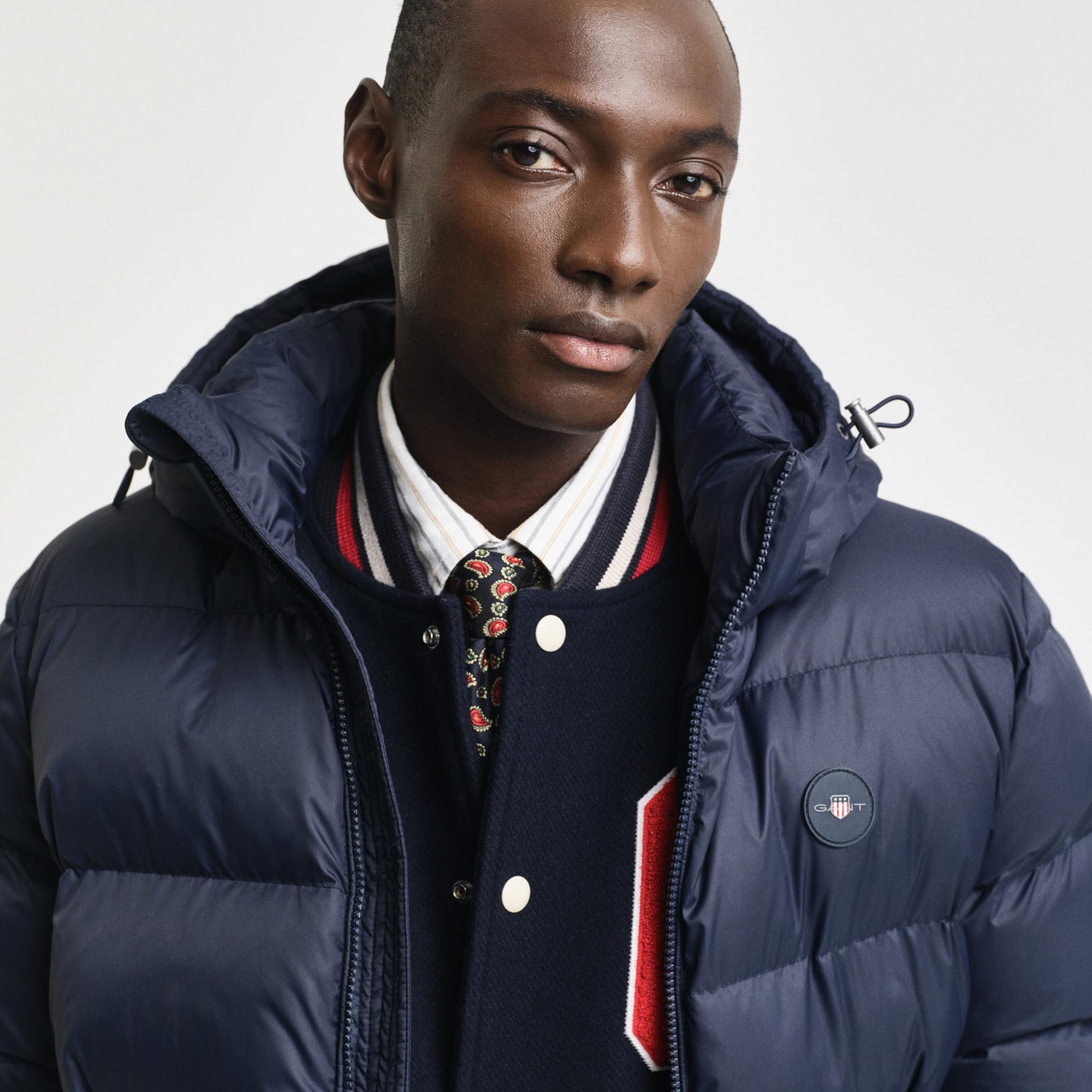 GANT Erkek Lacivert Kapüşonlu Mont