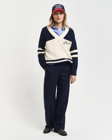  GANT Kadın Lacivert Relaxed Fit Pantolon