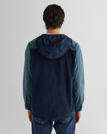  GANT Erkek Lacivert Oversize Fit Kapüşonlu Logolu Gömlek