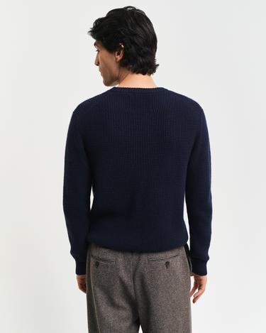  GANT Erkek Lacivert Regular Fit Bisiklet Yaka Kazak