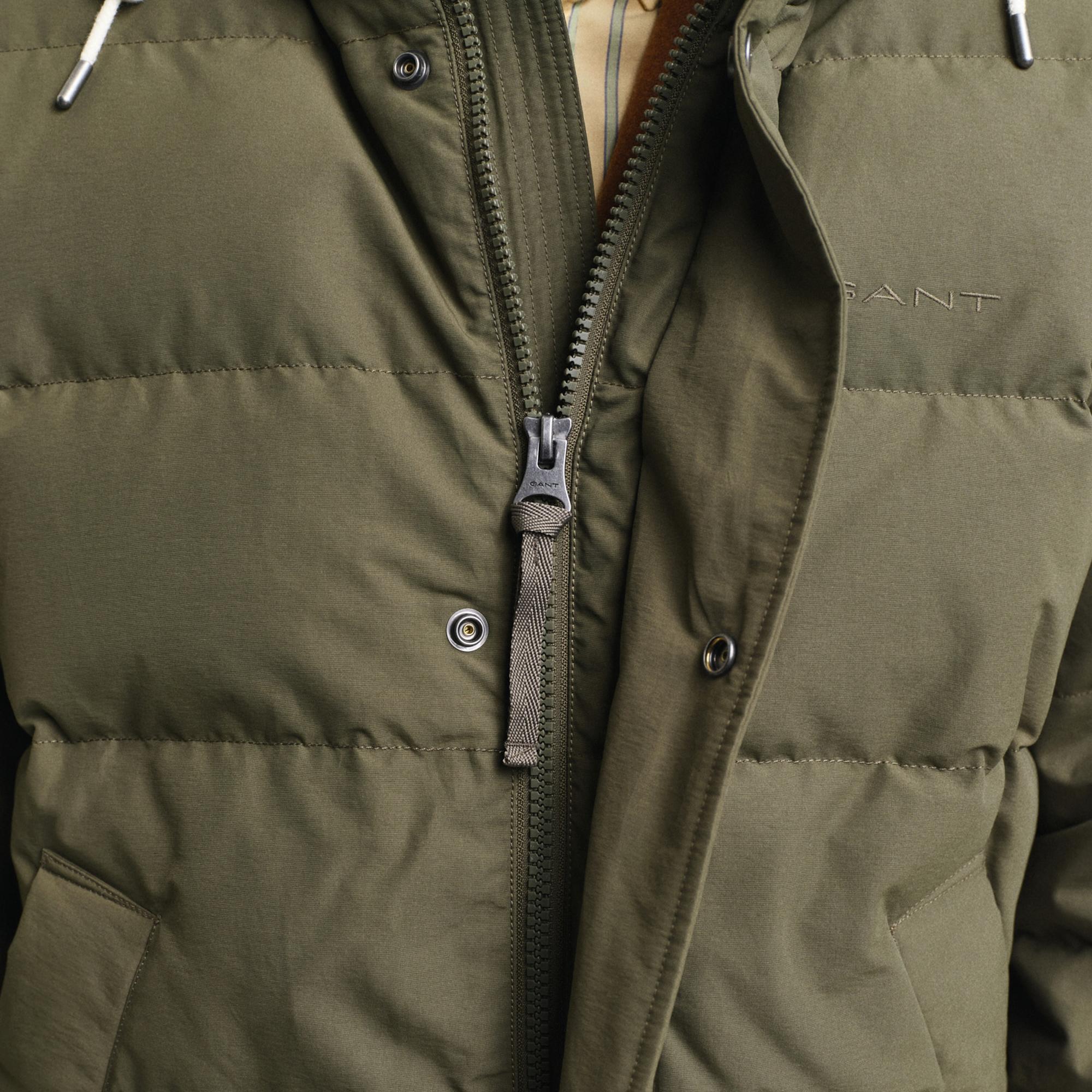 GANT Erkek Yeşil Kapüşonlu Kaz Tüyü Mont