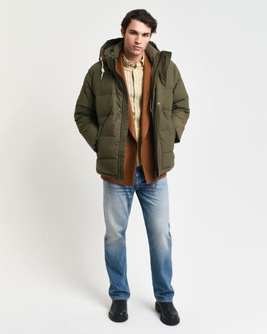  GANT Erkek Yeşil Kapüşonlu Kaz Tüyü Mont