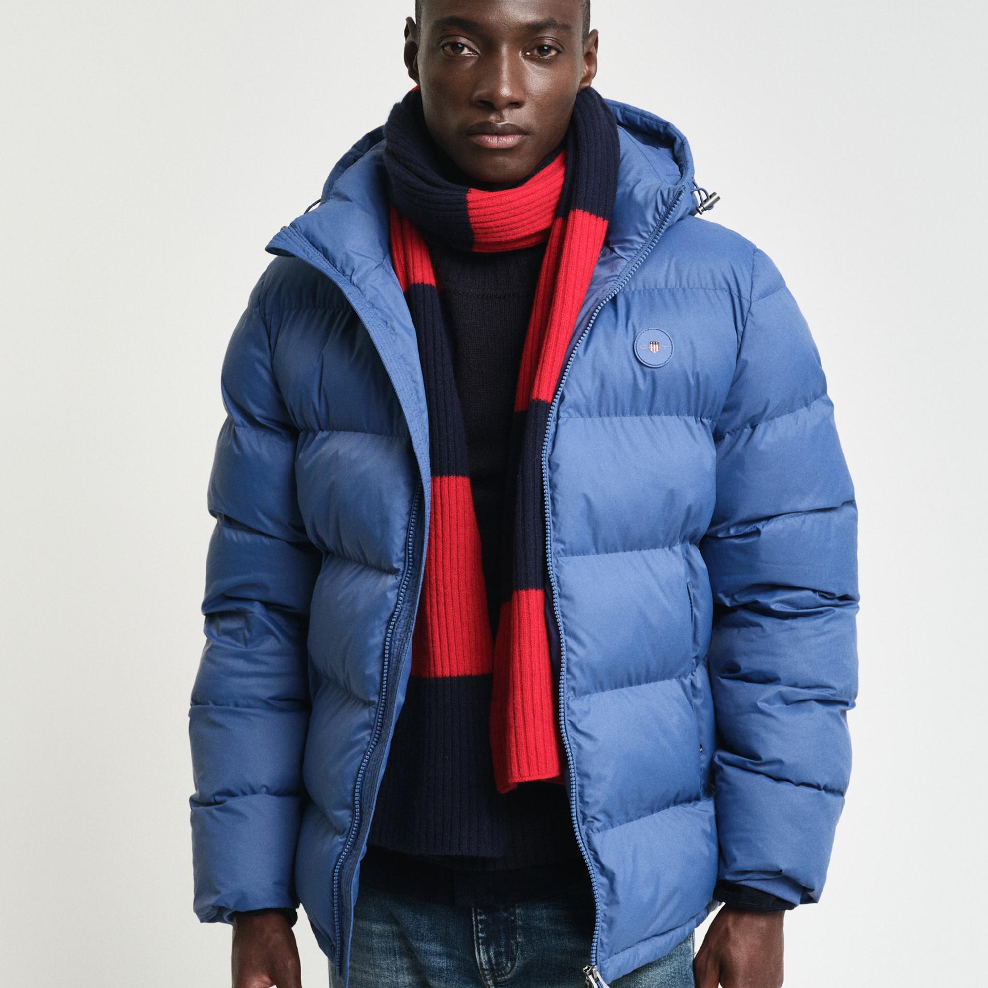 GANT Erkek Mavi Kapüşonlu Mont