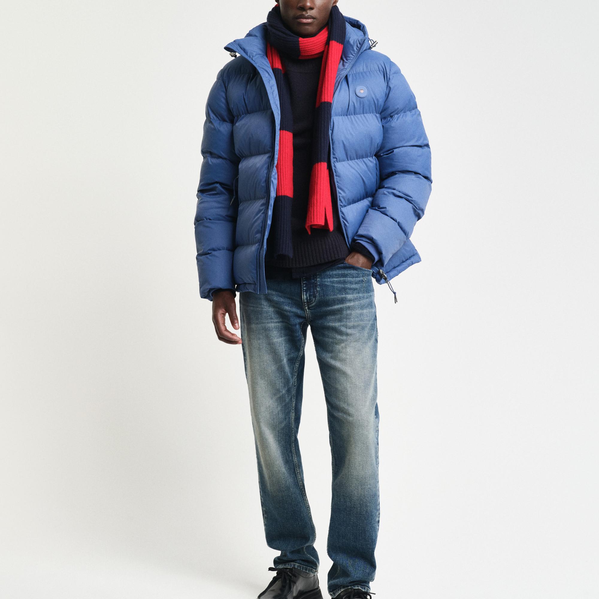 GANT Erkek Mavi Kapüşonlu Mont