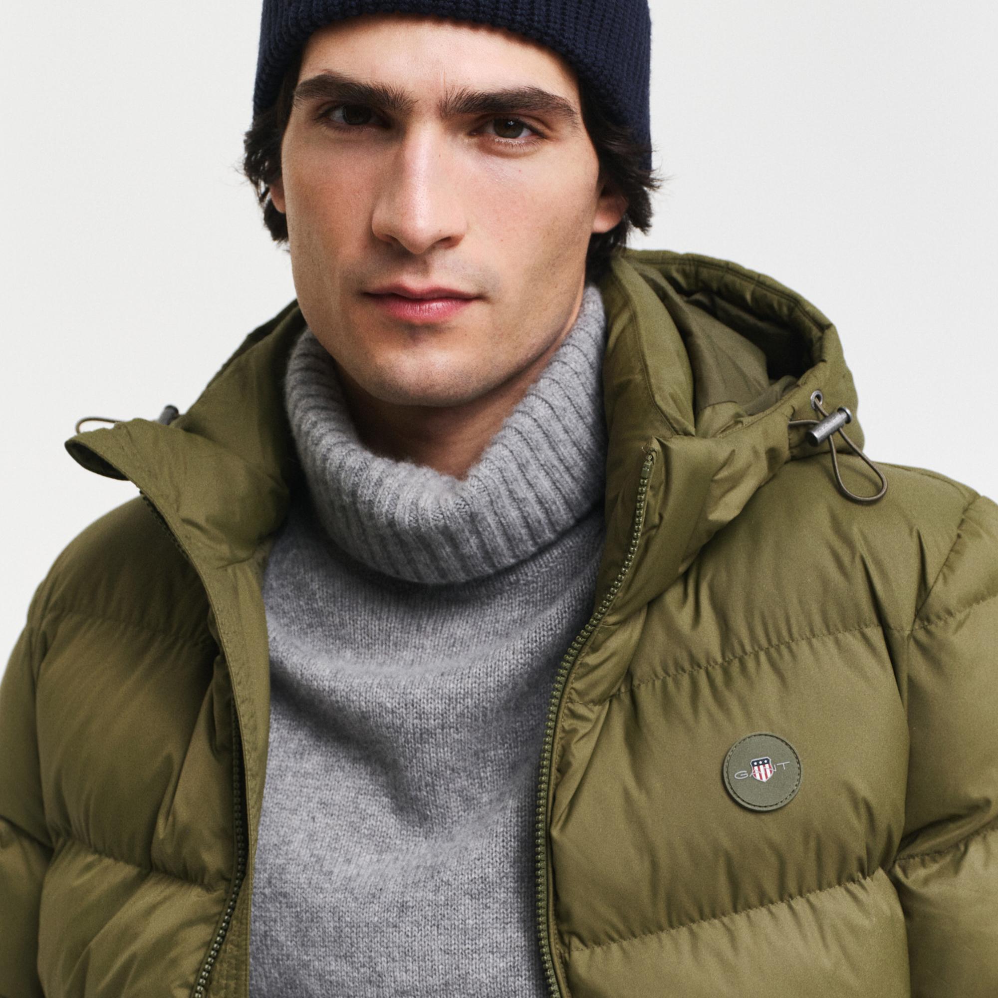 GANT Erkek Yeşil Kapüşonlu Mont