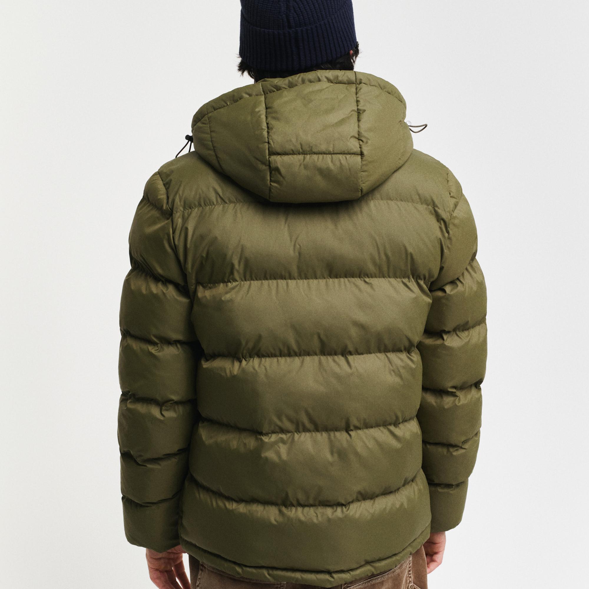 GANT Erkek Yeşil Kapüşonlu Mont