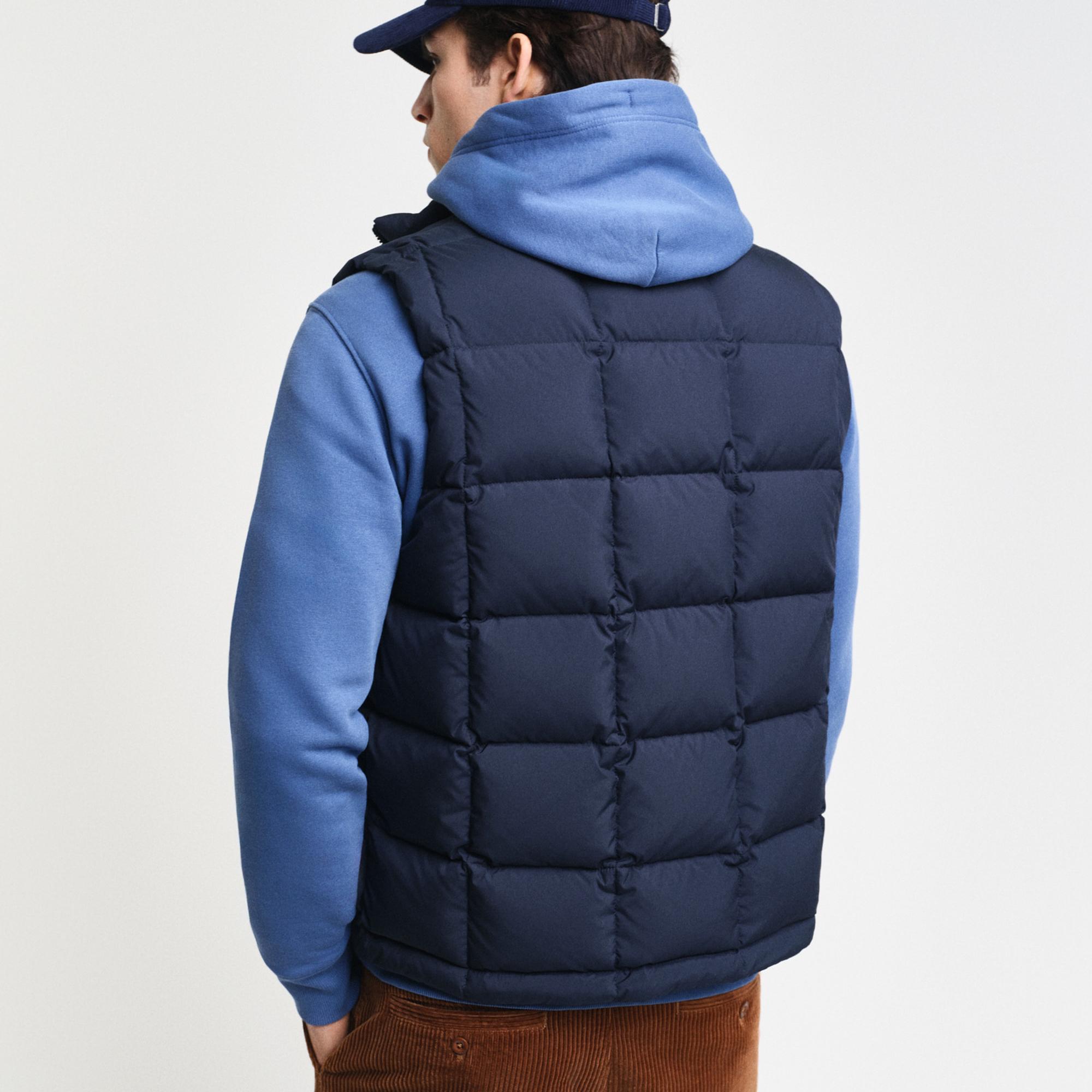 GANT Erkek Lacivert Dik Yaka Kaz Tüyü Yelek