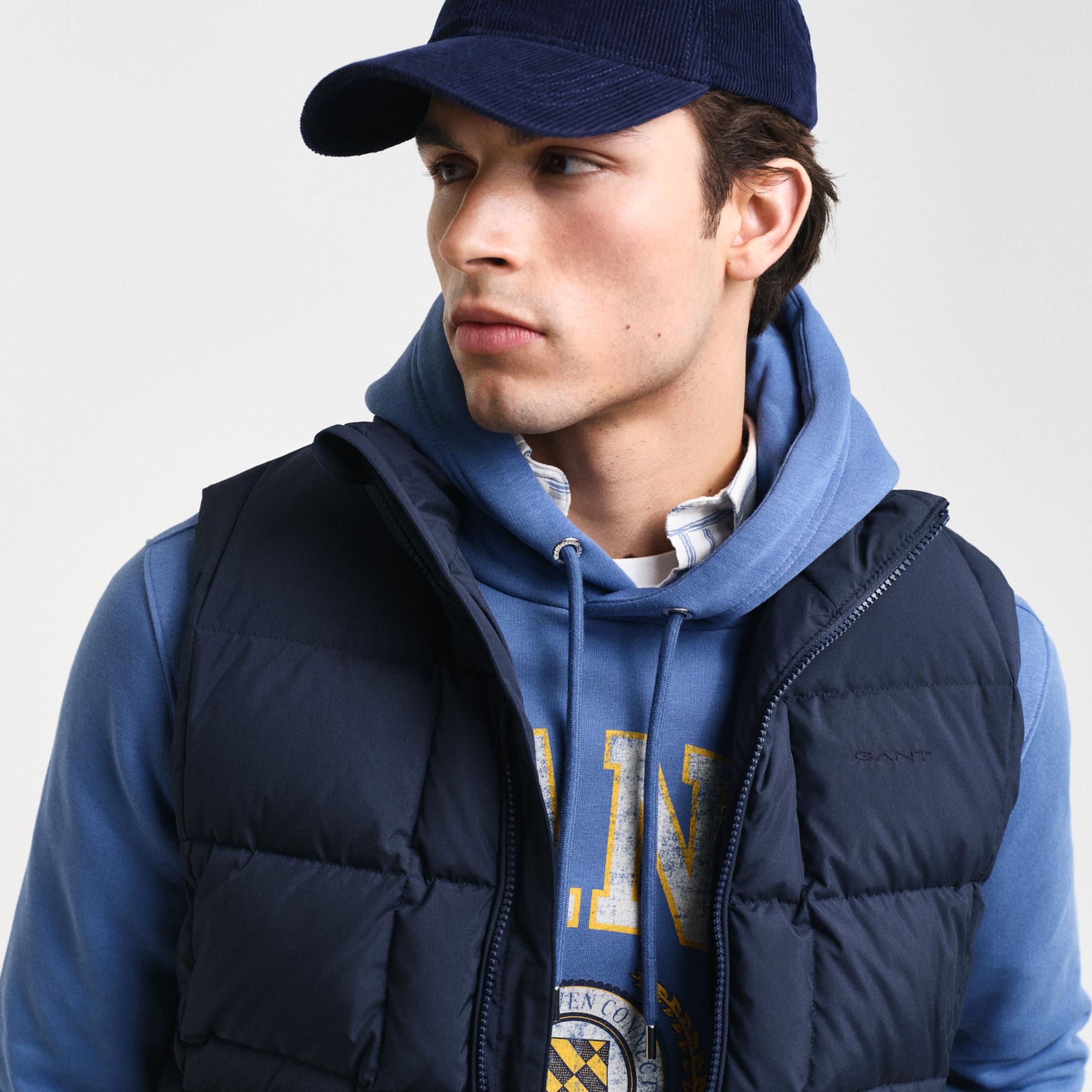 GANT Erkek Lacivert Dik Yaka Kaz Tüyü Yelek