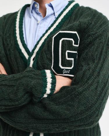  GANT Erkek Yeşil Regular Fit V Yaka Logolu Hırka