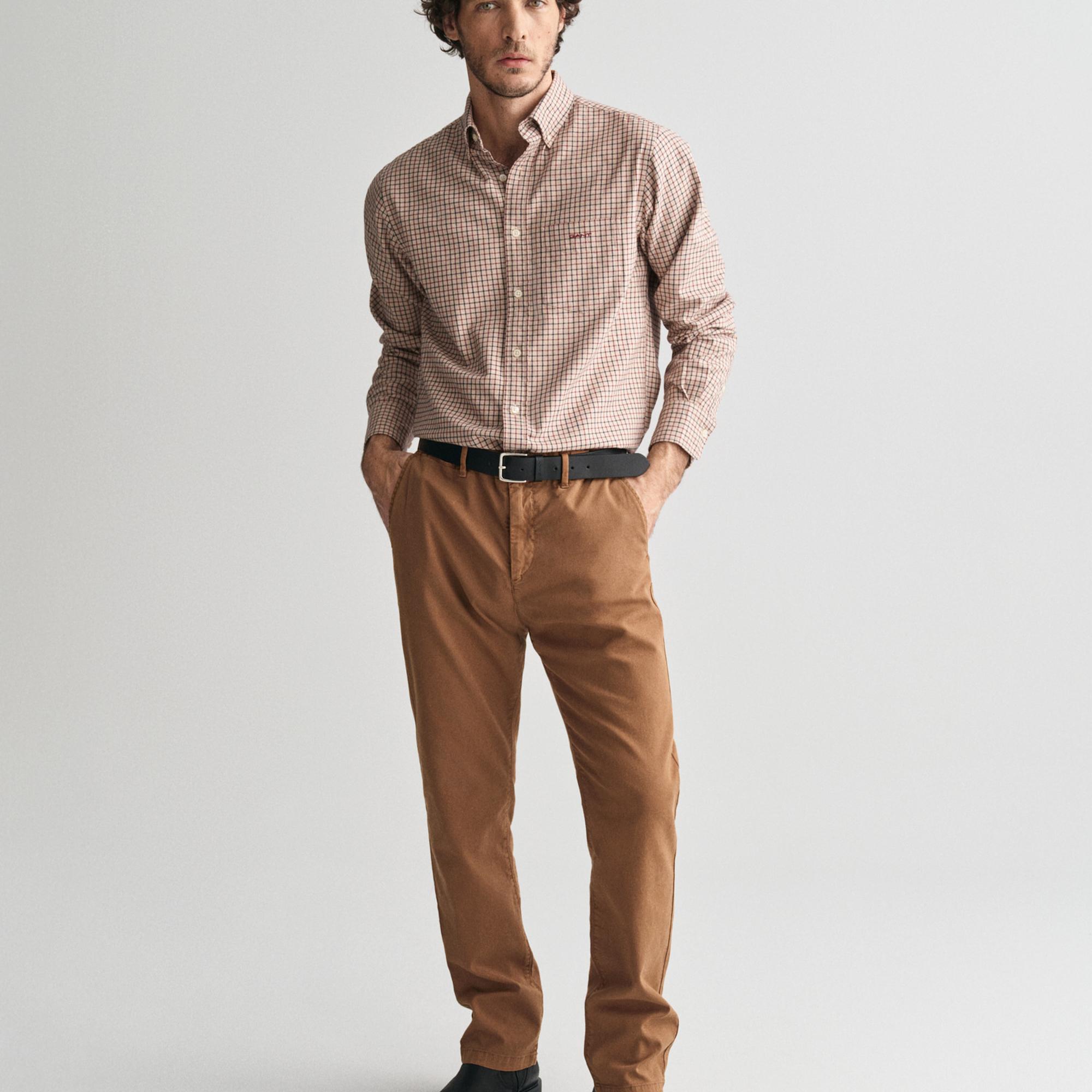 GANT Erkek Kahverengi Slim Fit Pantolon