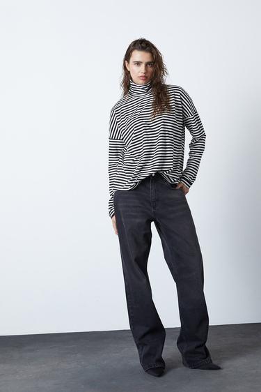  Çizgili Oversize Balıkçı Tshirt