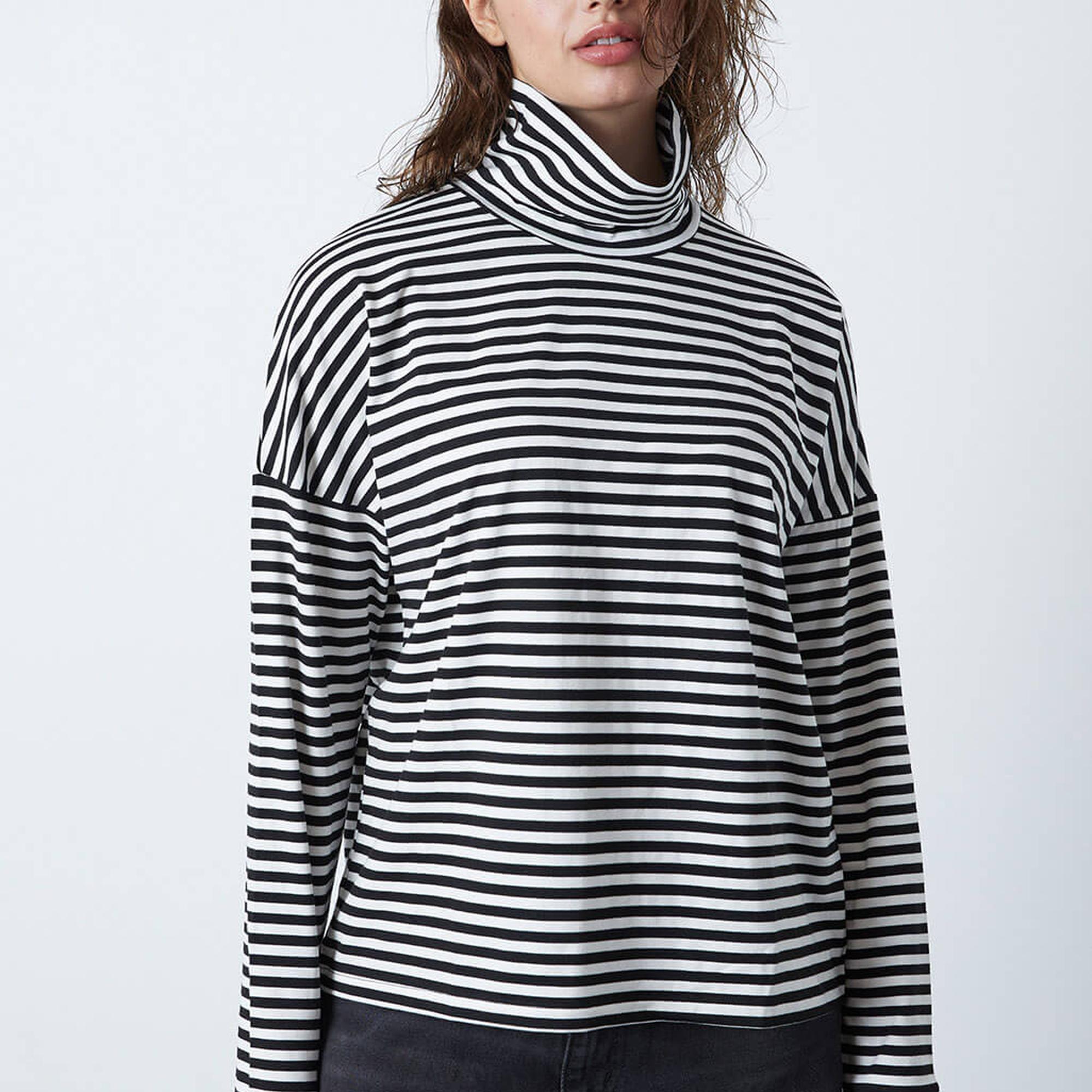 Çizgili Oversize Balıkçı Tshirt