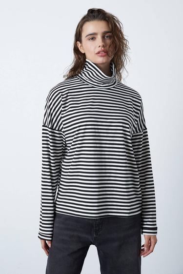  Çizgili Oversize Balıkçı Tshirt