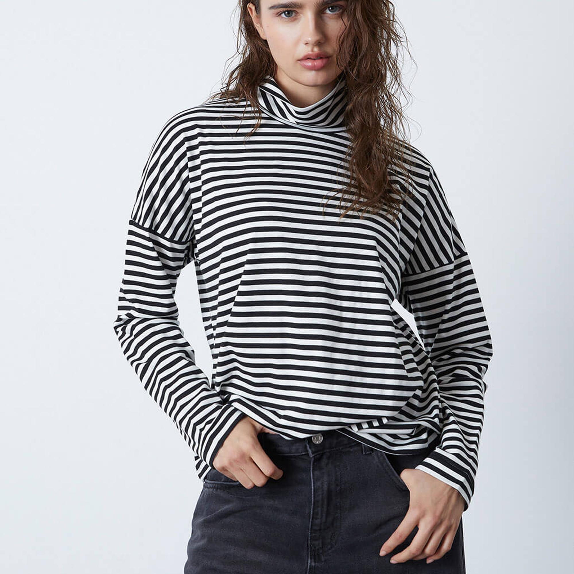 Çizgili Oversize Balıkçı Tshirt