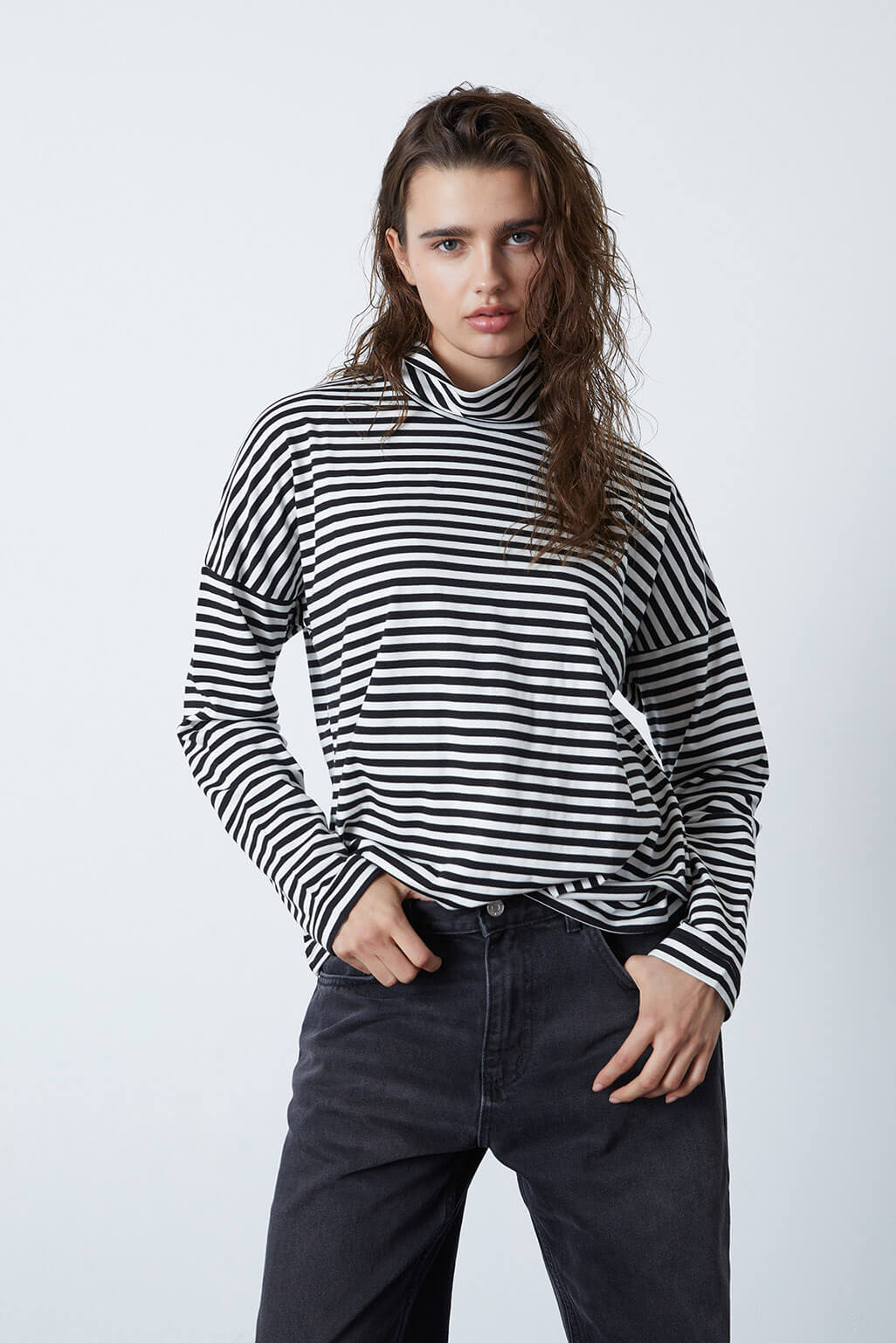  Çizgili Oversize Balıkçı Tshirt