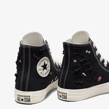  Converse Chuck Taylor All Star 3D Flowers Kadın Siyah Sneaker