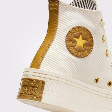  Converse Chuck Taylor All Star Modern Lift Corduroy Unisex Krem Platform Sneaker