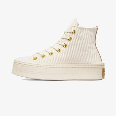  Converse Chuck Taylor All Star Modern Lift Corduroy Unisex Krem Platform Sneaker