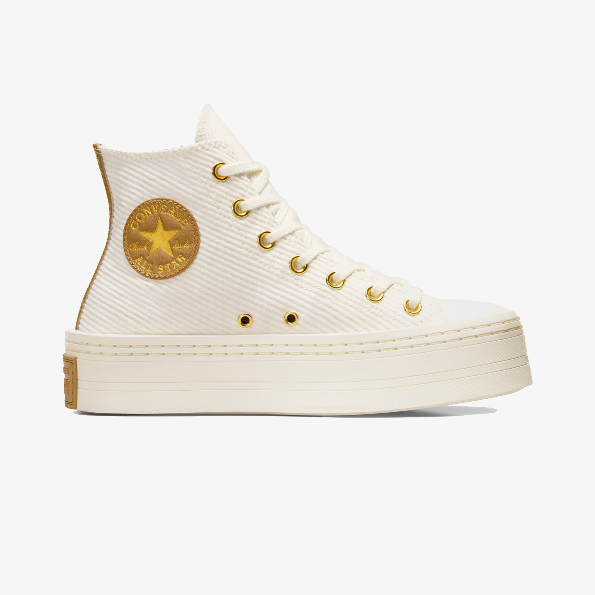Converse Converse Chuck Taylor All Star Modern Lift Corduroy Unisex Krem Platform Sneaker FashFed'de! Krem - 2. görsel