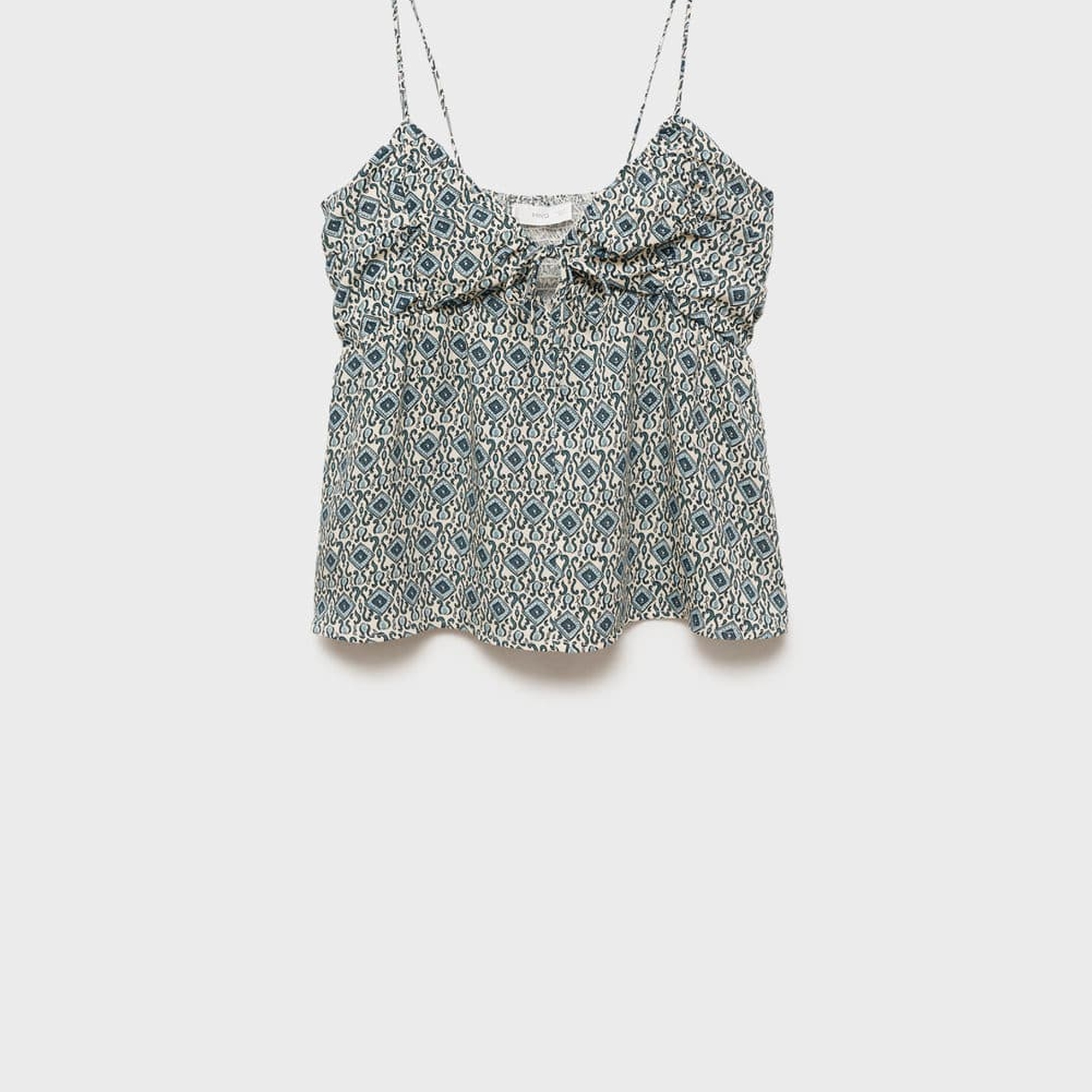 Mango Çocuk Desenli Dökümlü Bluz Ekru