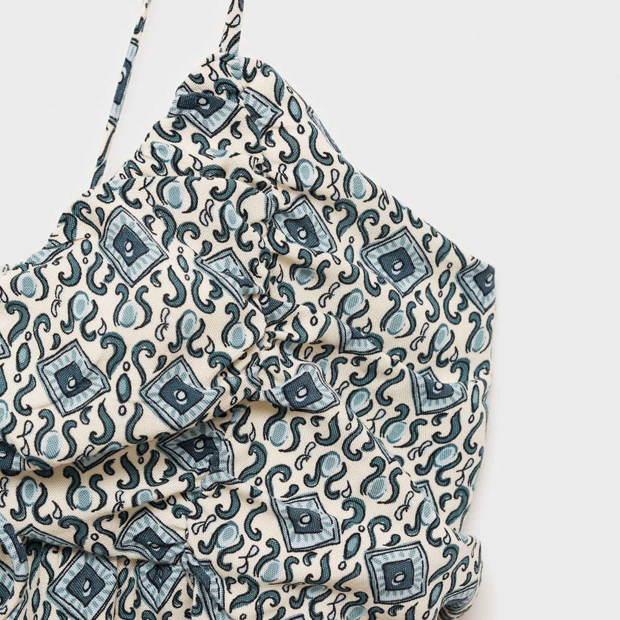 Mango Çocuk Desenli Dökümlü Bluz Ekru