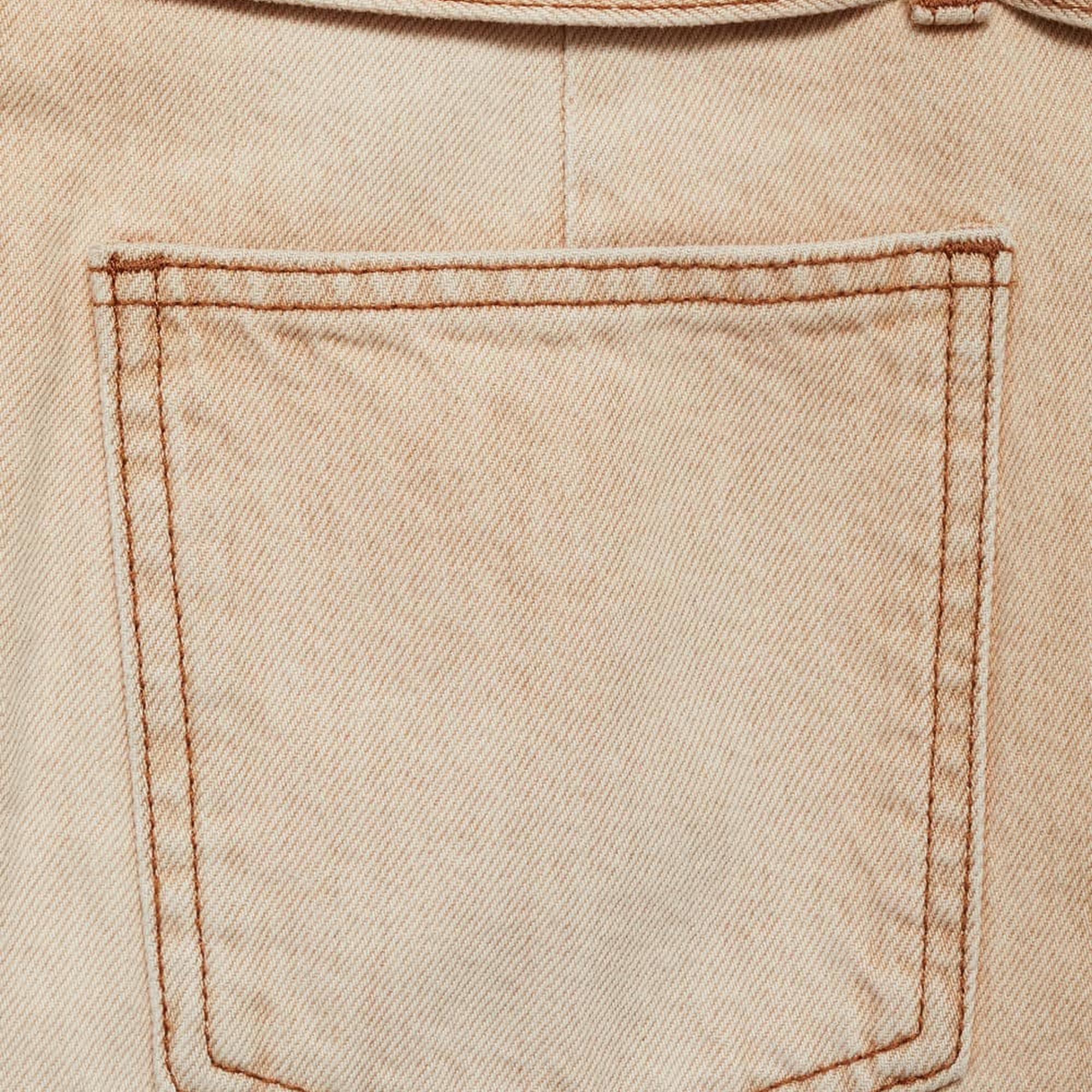 Mango Kadın Kemerli Denim Mini Etek Kum Beji