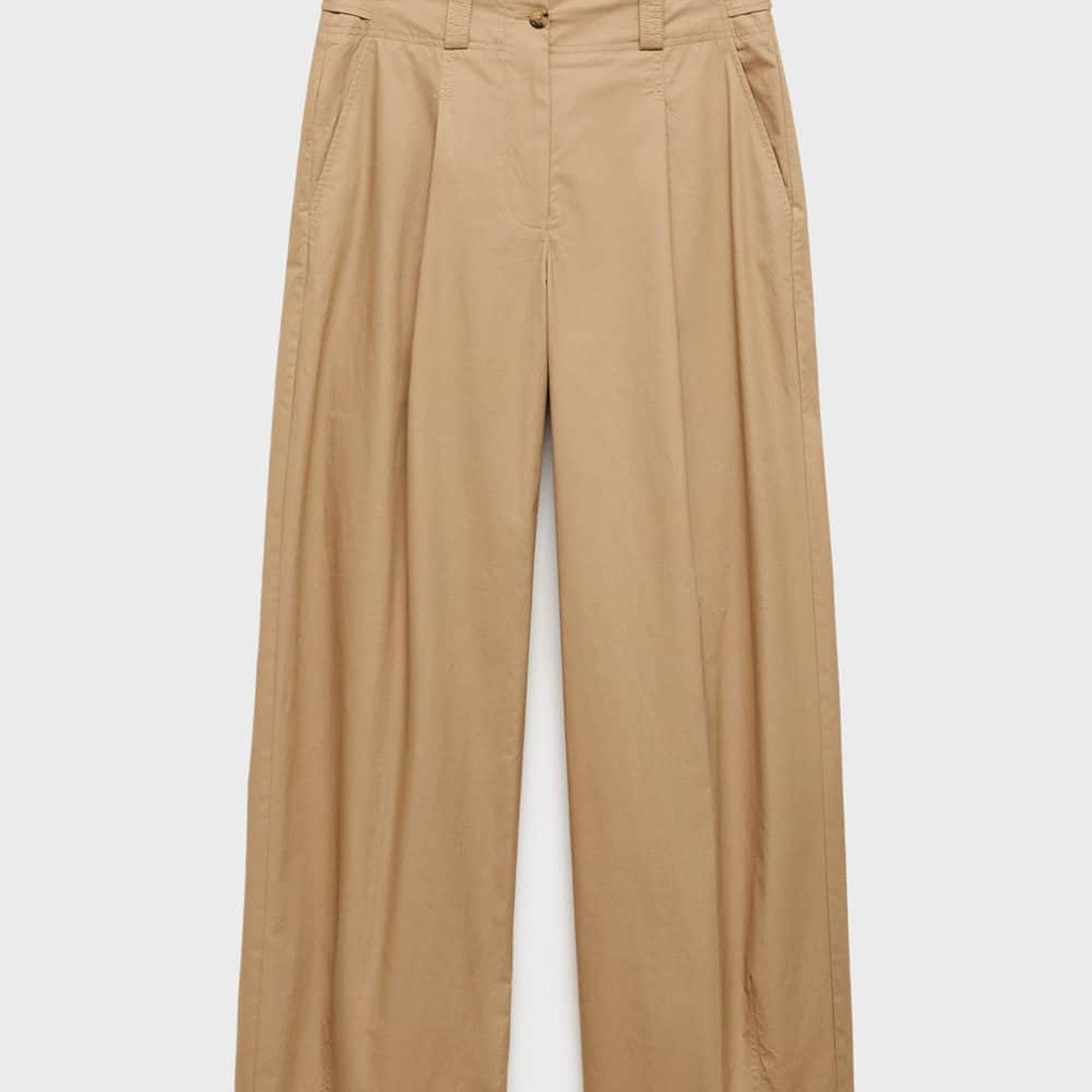 Mango Kadın Pensli Wideleg Pantolon Bej