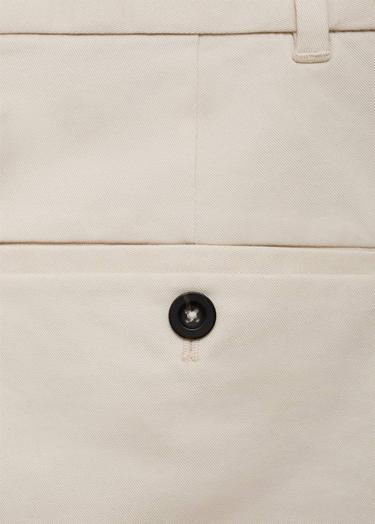  Mango Erkek Dar Kesim Serj Chino Pantolon Ekru
