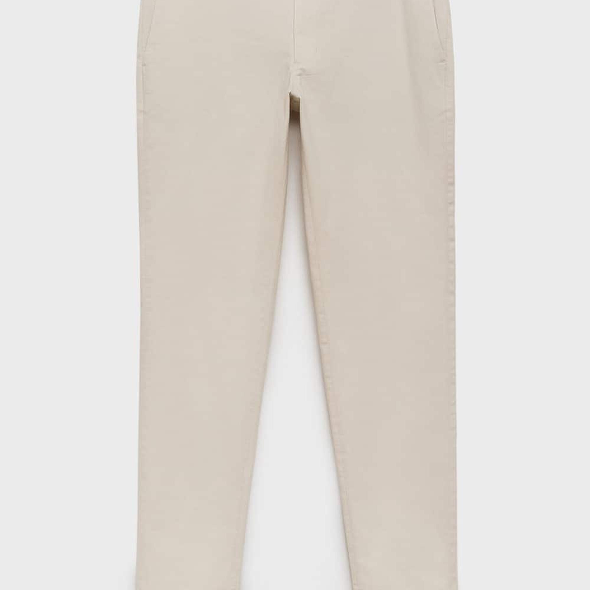 Mango Erkek Dar Kesim Serj Chino Pantolon Ekru