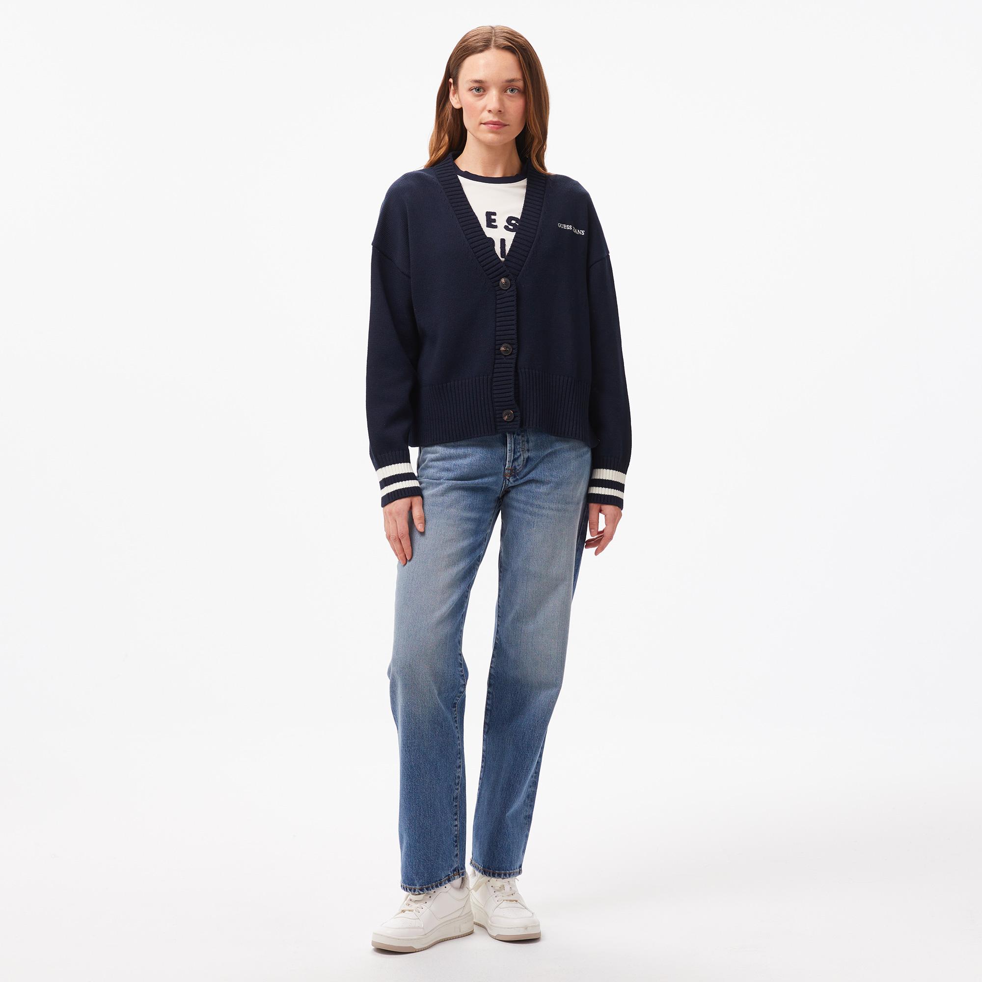 Guess Guess Emb Organic Cotton Genaration Yarn Kadın Lacivert Hırka