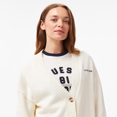  Guess Guess Emb Organic Cotton Genaration Yarn Kadın Beyaz Hırka